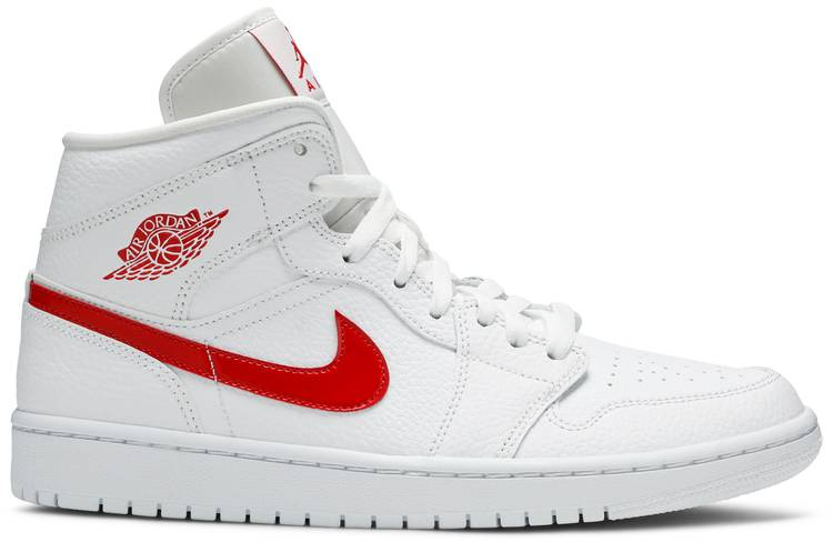 Air Jordan 1 Mid White University Red BQ6472-106